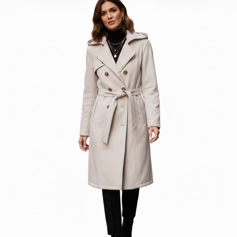Rebecca Minkoff Cream Trench Coat Sz XL NWT - Picture 1 of 7